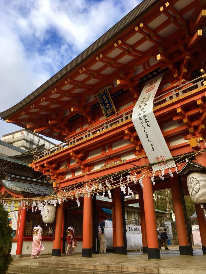 1月8日 朝の生田神社にて