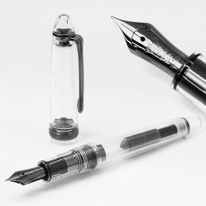 NAGASAWA オリジナル万年筆 プロフィット スケルトン ブラックプロスケ　14金ペン先　ロジウムコーティング