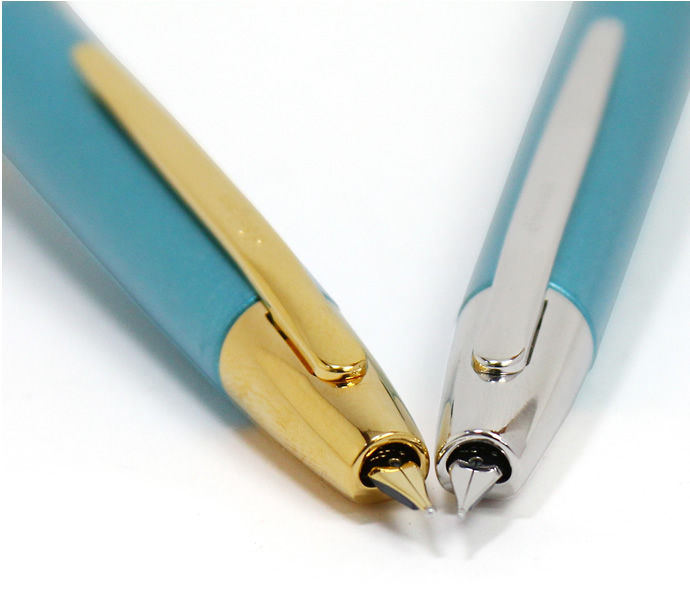 NAGASAWAオリジナル万年筆　キャップレスデシモ　『布引エメラルド』　ゴールド/シルバー