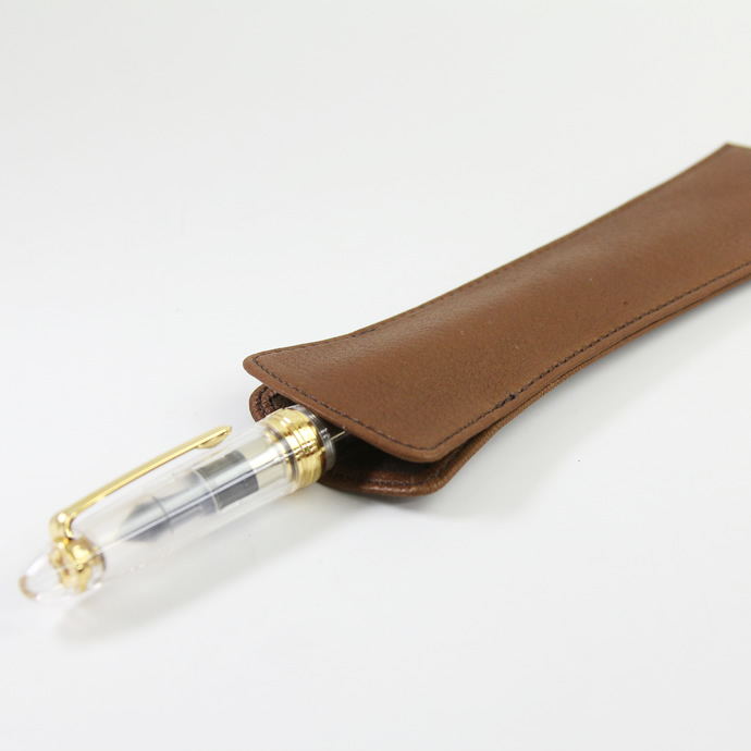 【限定】NAGASAWA PenStyle　1本差しL キップレザー ペンケース　栗茶