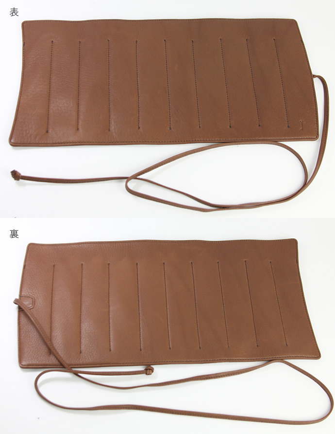 【限定】NAGASAWA PenStyle　10本差しL キップレザー ロールペンケース　栗茶