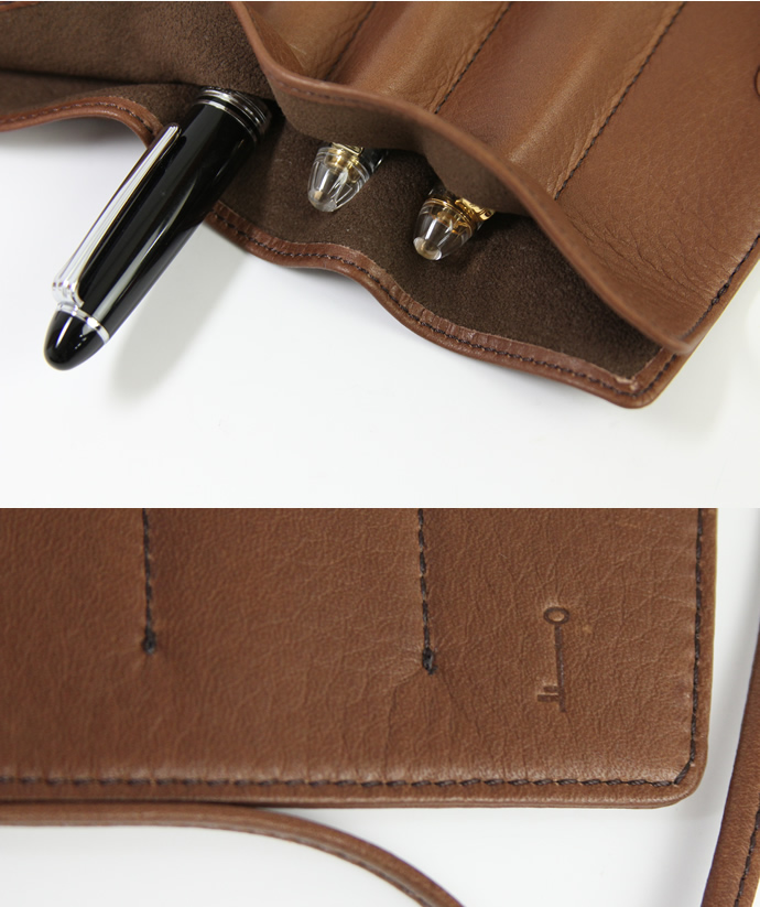 【限定】NAGASAWA PenStyle　10本差し キップレザー ロールペンケース　栗茶