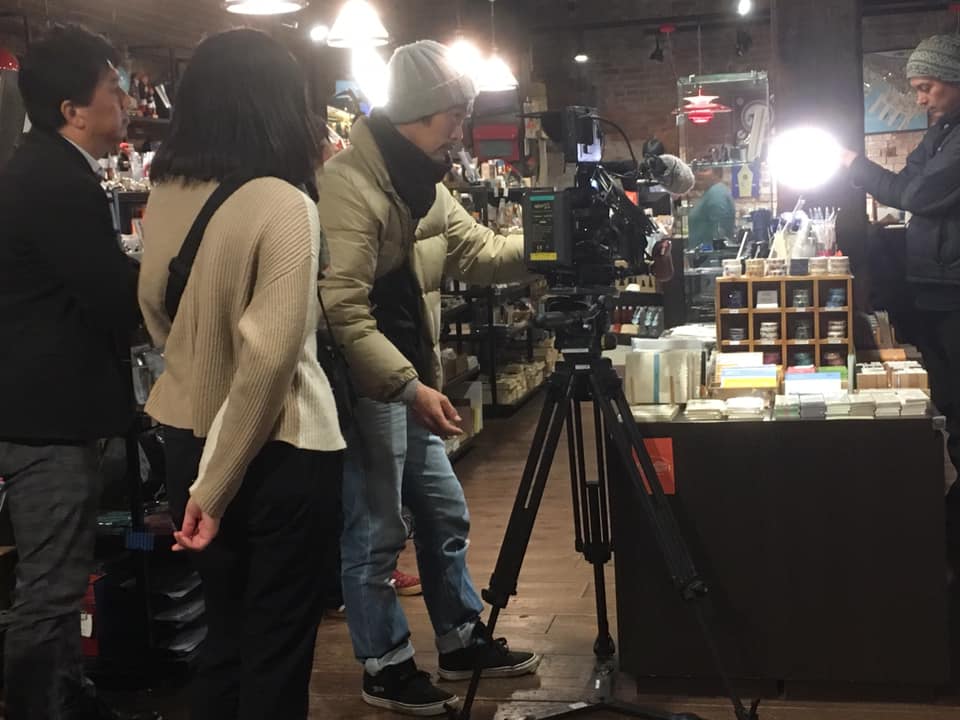 神戸煉瓦倉庫の夜、TV取材