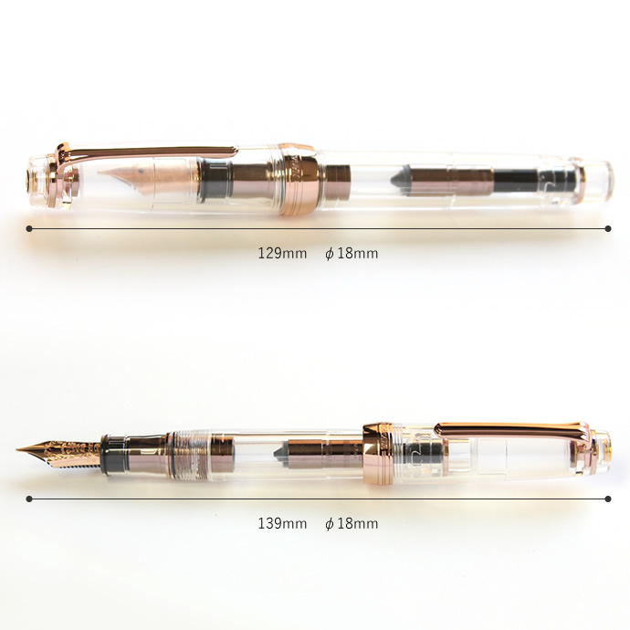 NAGASAWAオリジナル万年筆　ギアスケ ピンクゴールド　プロフェッショナルギアモデル　スケルトン