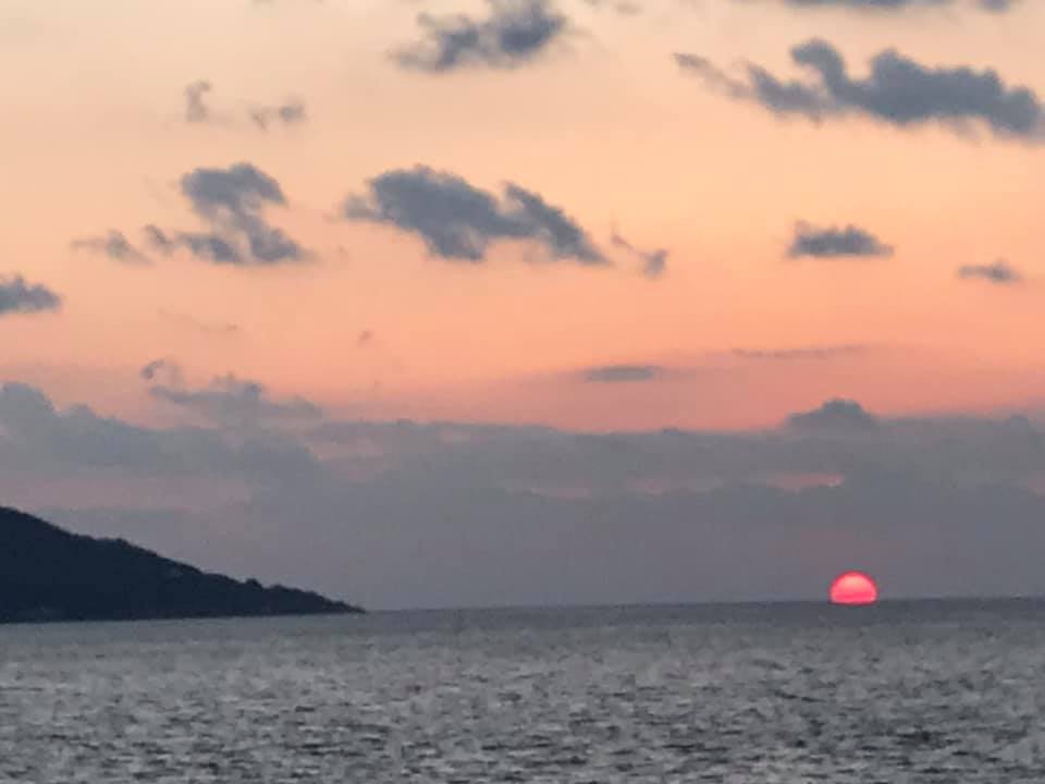 明石海峡の夕陽